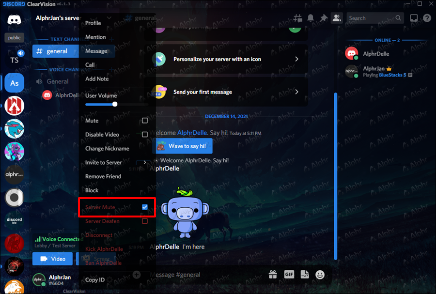 Mute chat discord server user How to