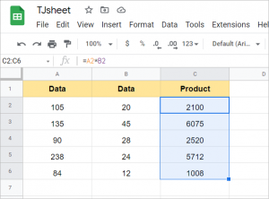 How to Multiply Two Columns in Google Sheets