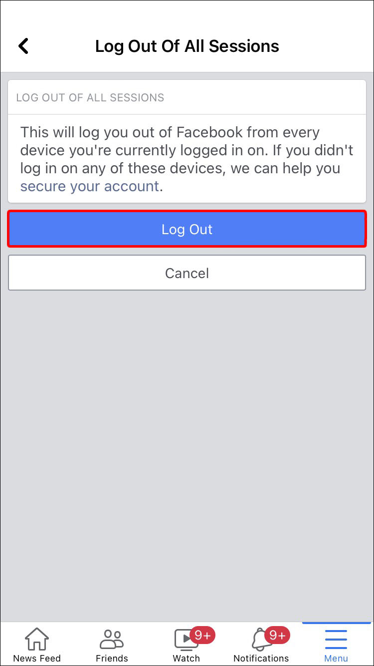 Facebook Log Out Where