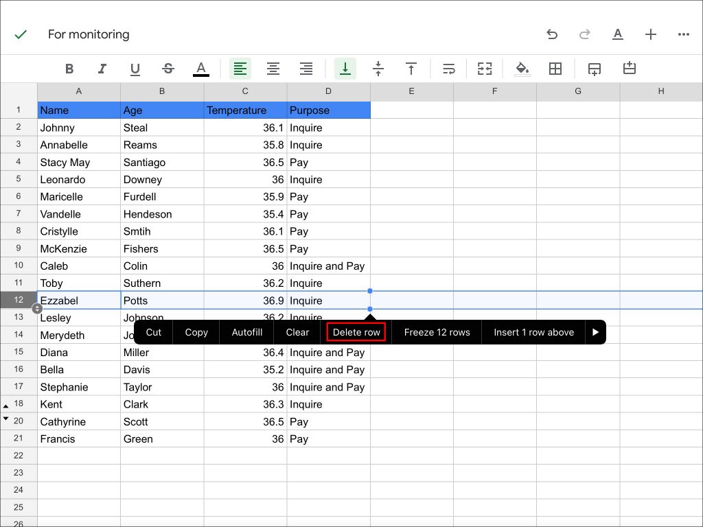 How To Delete Hidden Rows in Google Sheets