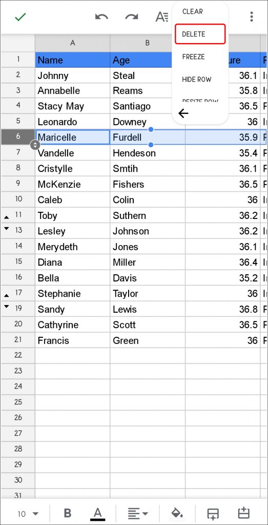 How To Delete Hidden Rows in Google Sheets