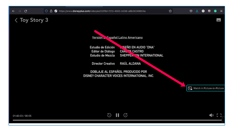 Disney+ Picture-in-Picture Feature