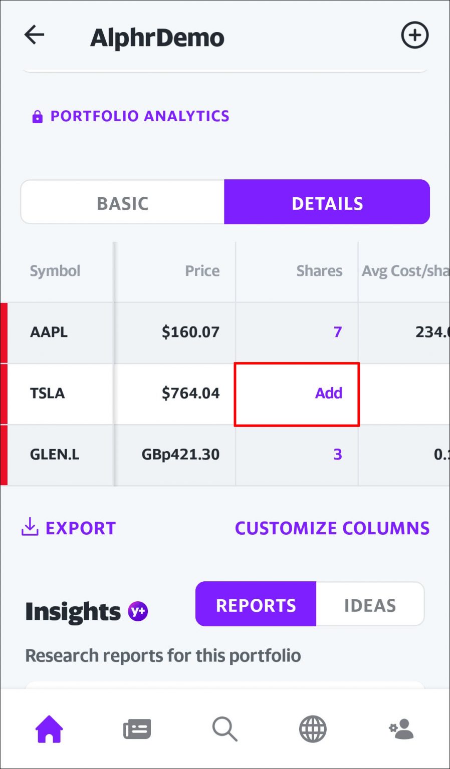 How to Add Shares in Yahoo Finance