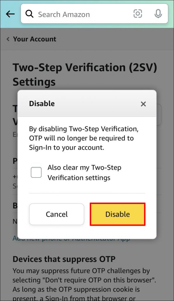 How to Turn On or Off 2FA on Amazon