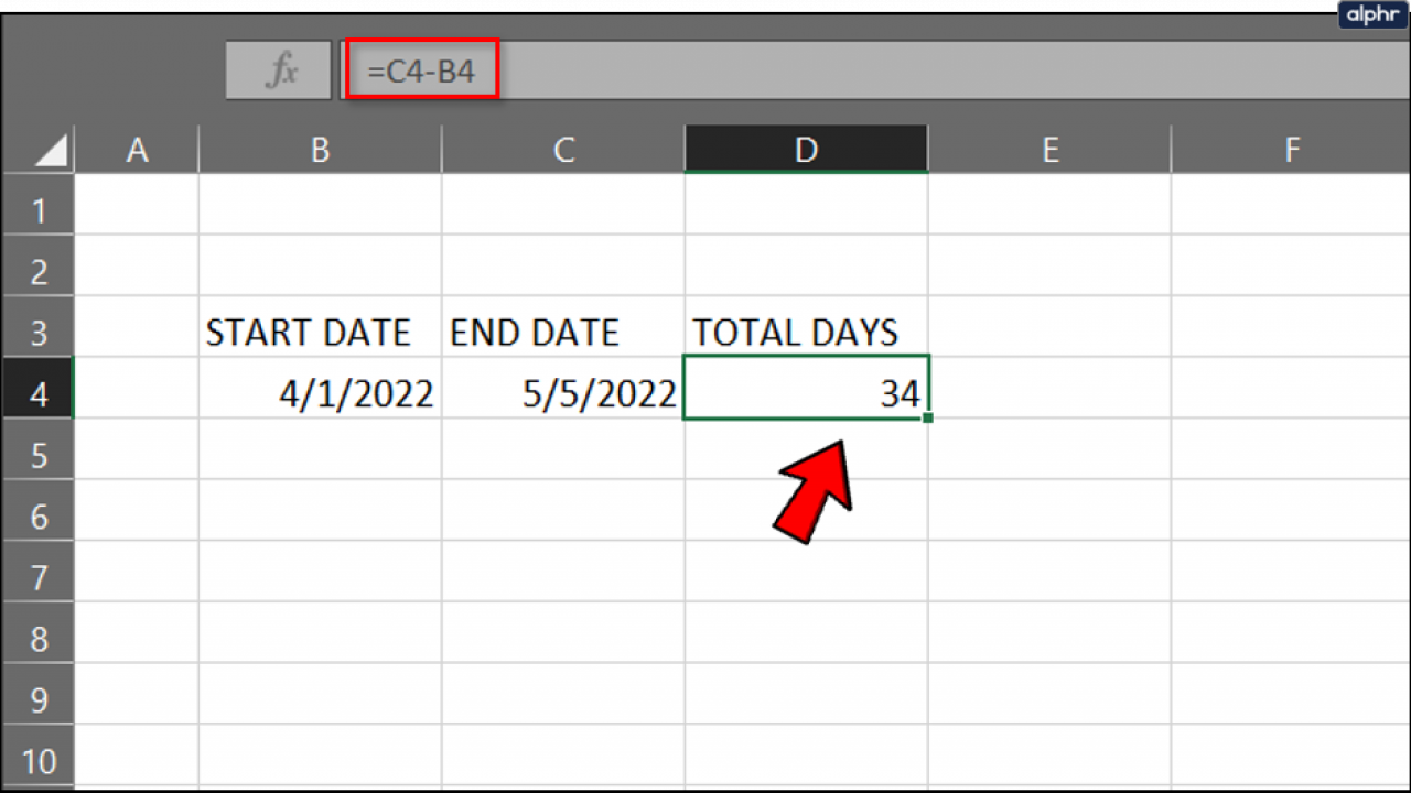 How to Calculate Days Between Two Dates in Excel