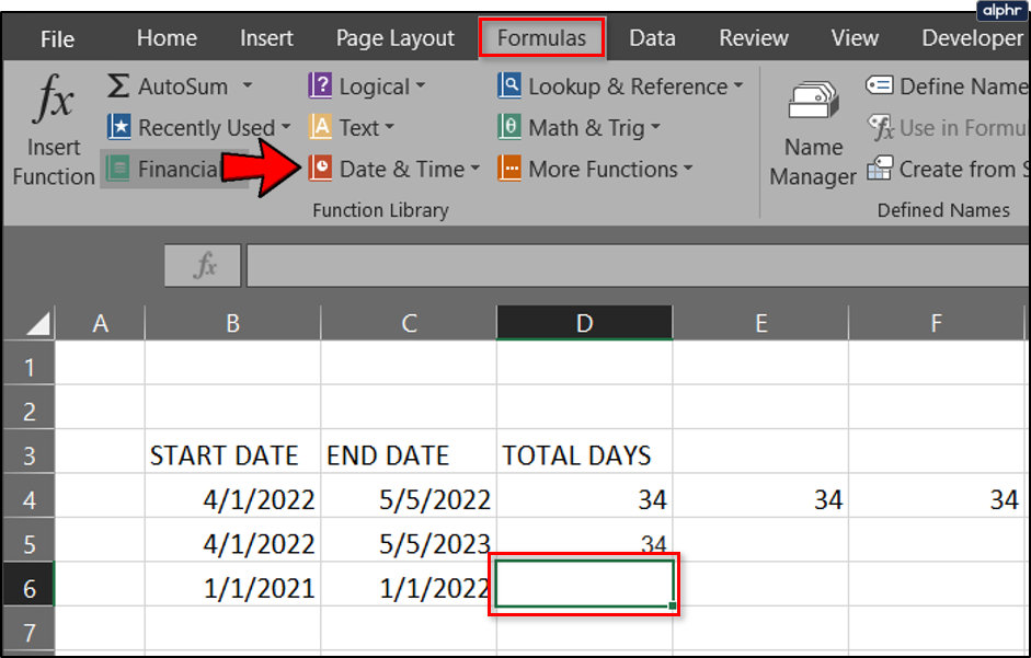 Tech004 Calculate Total Days Between Two Dates In Excel Excel Mastery: