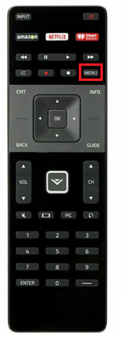 Vizio XRT122 Smart Remote Control - Menu Button