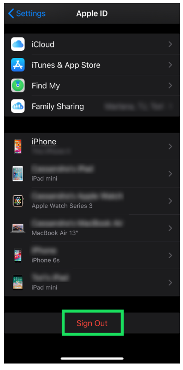 iPhone Settings - Apple ID