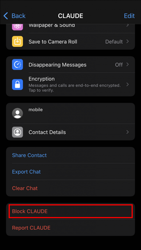 whatsapp block number