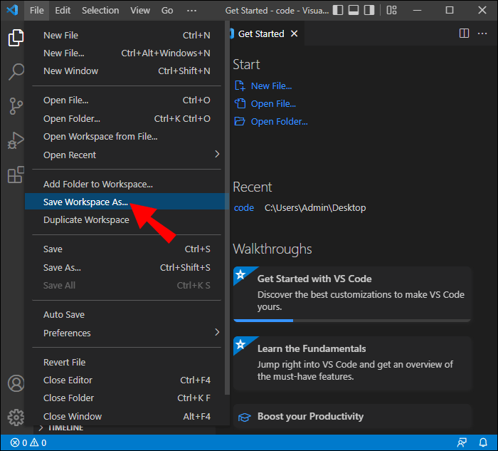 How To Create A New Workspace In Vs Code
