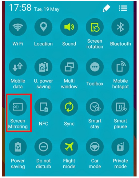Samsung Settings - Screen Mirroring