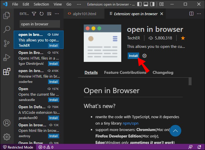 How to Open in Browser from VS Code