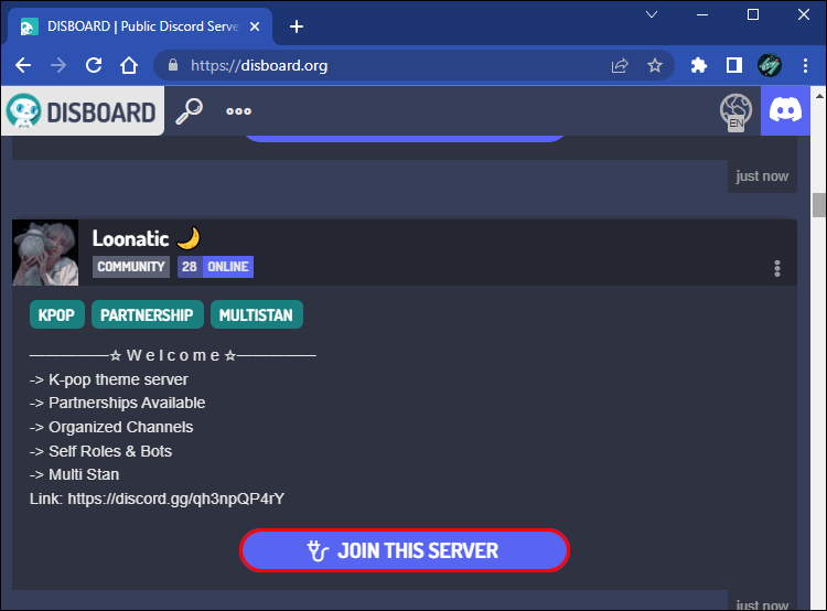 Public Discord Servers tagged with Party