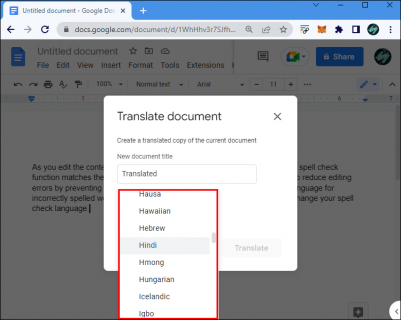 How To Change the Language in Google Docs