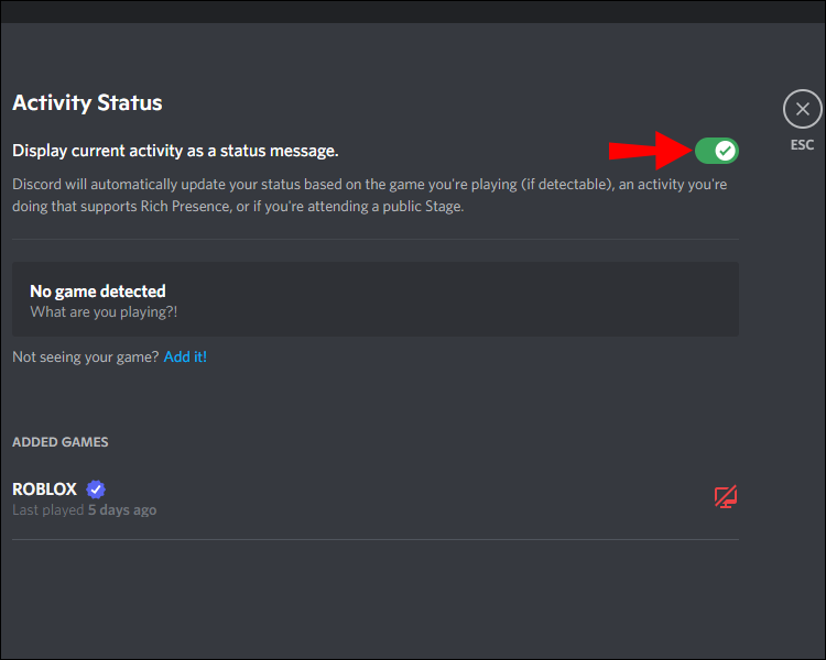 How To Add Roblox to Your Discord Status