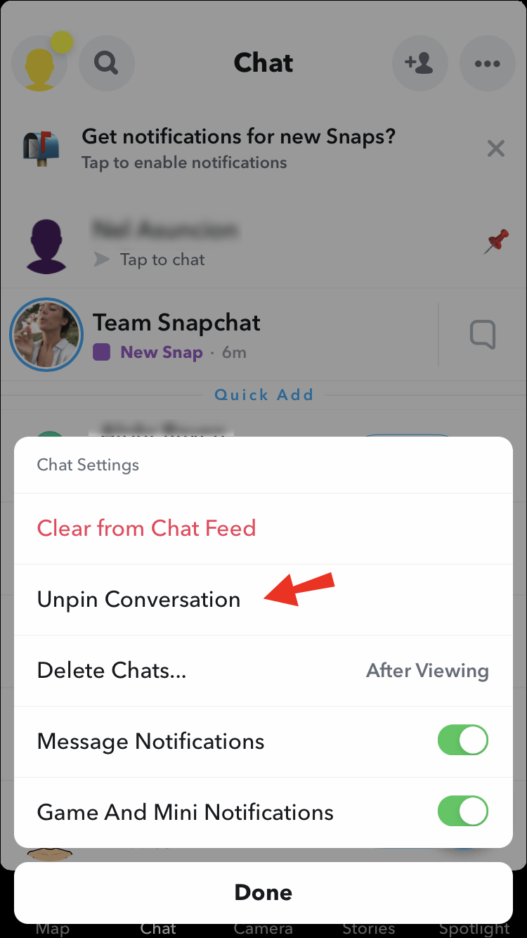 How To Pin a Friend's Conversation on Snapchat
