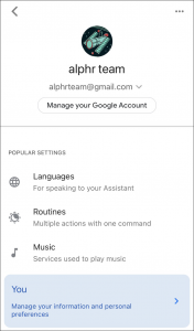 HEY GOOGLE OPEN UP ASSISTANT SETTINGS visual data 3