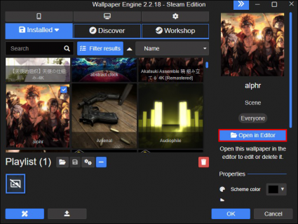 how to edit wallpaper engine music