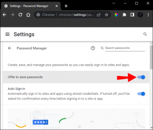 How To Stop Chrome Asking to Save a Password
