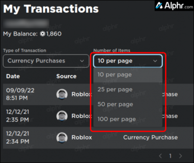 How To View Purchase History In Roblox Roblox Windows View Purchase History 008 381x320 