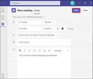 How To Automatically Record All Teams Meetings