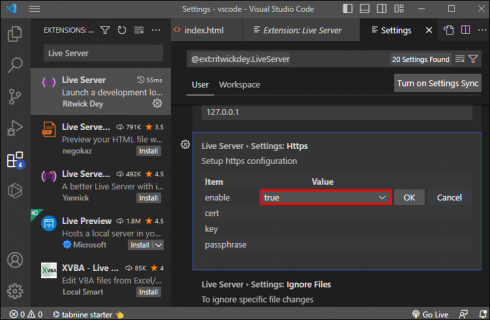 HOW TO SET LIVE SERVER IN VS CODE TO CHROME visual data 6
