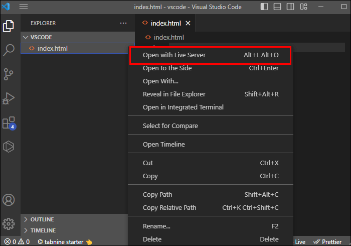 How To Open With Live Server In Vs Code