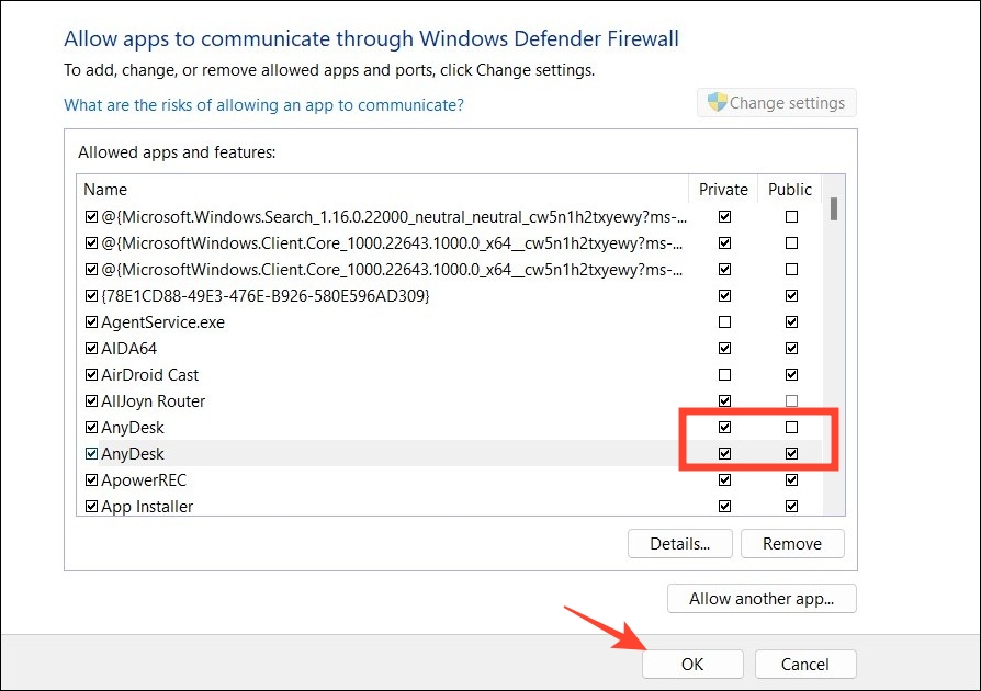 Enabling AnyDesk on Firewall