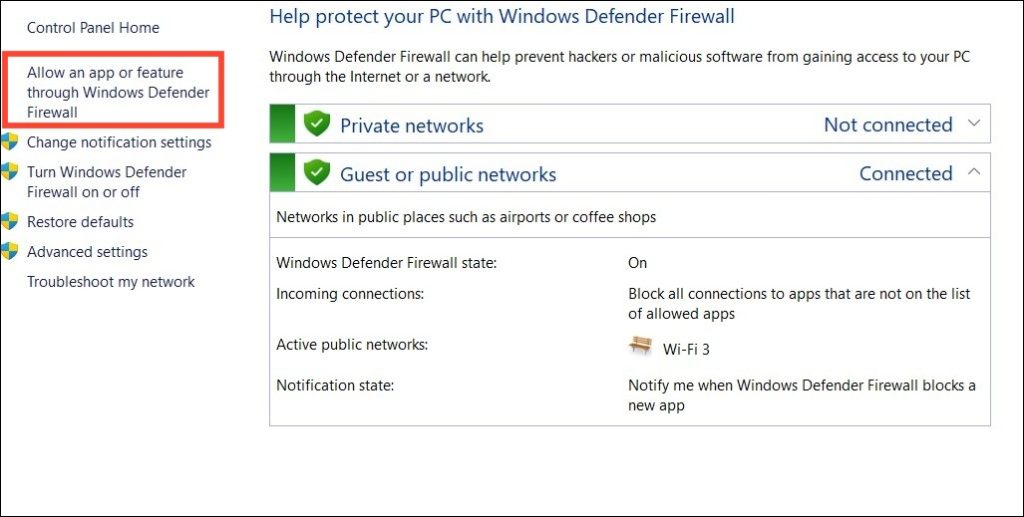 allow app through firewall