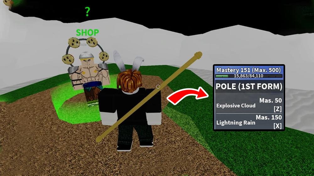 Lvl1 Noob AWAKENS RUMBLE and Pole V2(2nd form) in BLOXFRUITS 