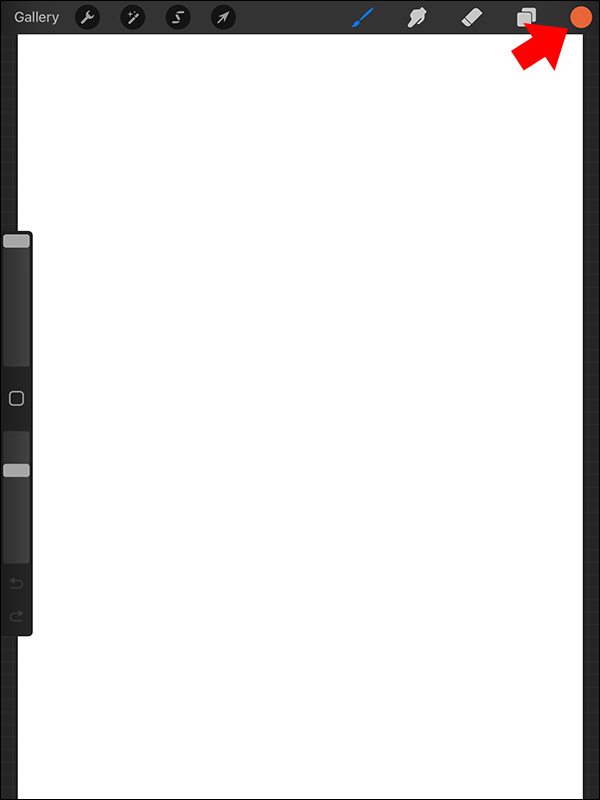 Clicking the Color dot in Procreate on iPad