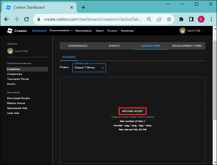 How to UPLOAD SHIRTS on Roblox Using the NEW Creator Dashboard