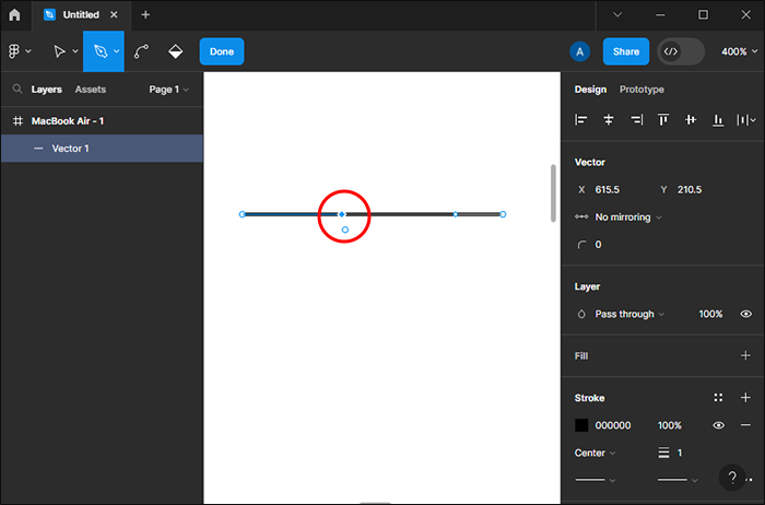 Selecting a node in Figma