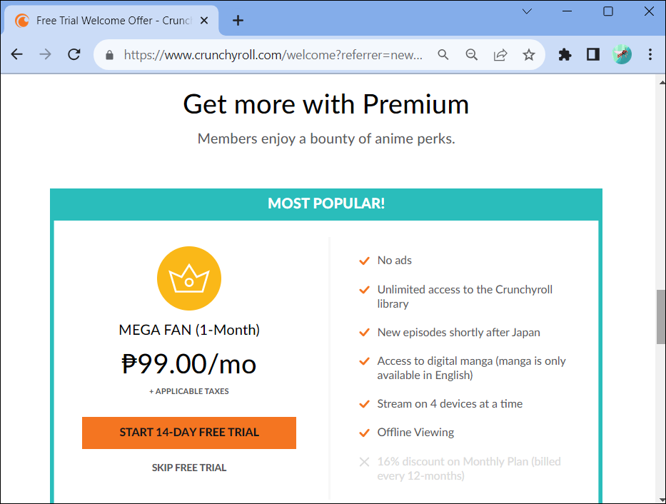 Crunchyroll premium trial kaise le, how to get crunchyroll premium  lifetime