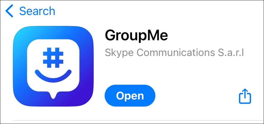 GroupMe on the iOS app.