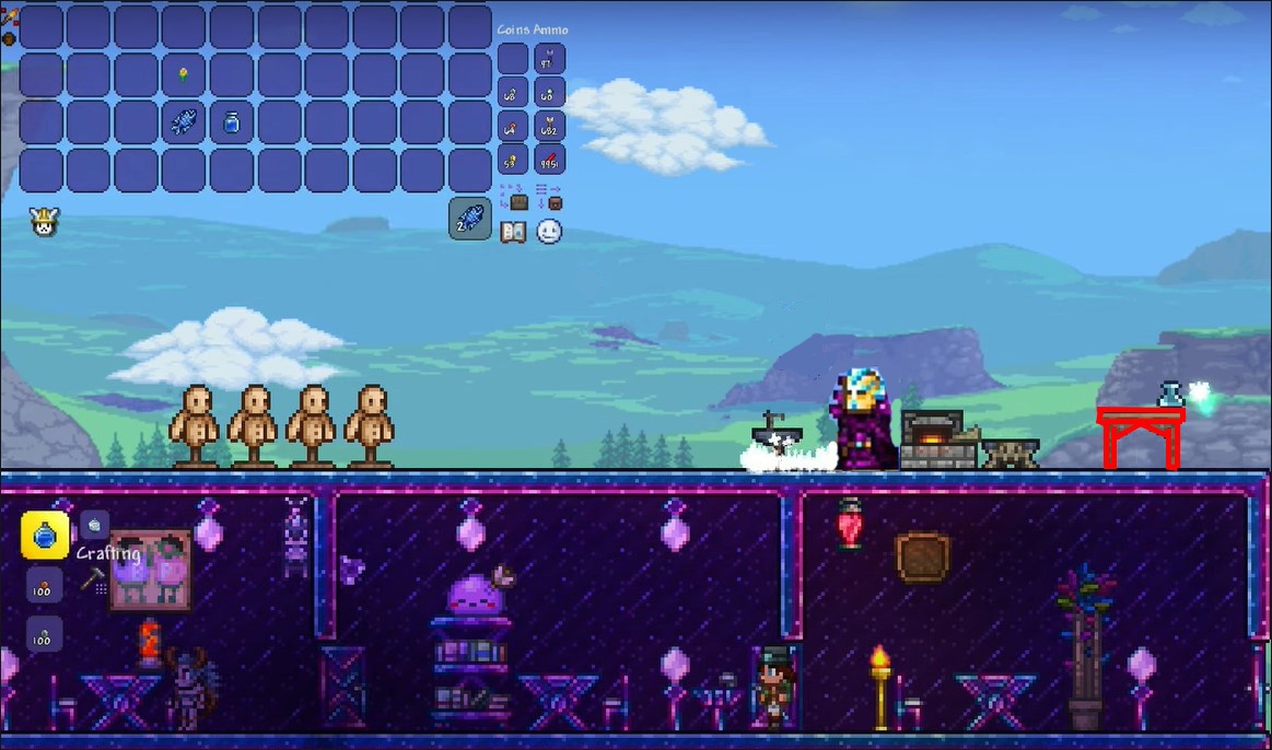 Crafting a Potion in Terraria