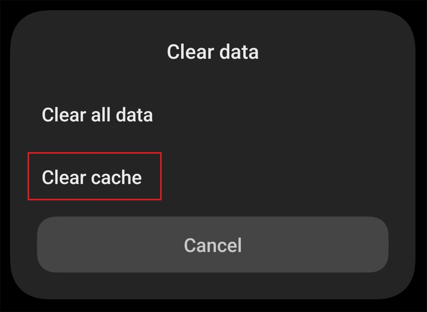 Clear cache in the Settings app.