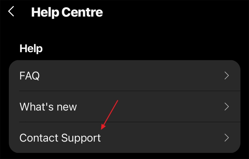 Contact Support option in the GroupMe Help Centre.