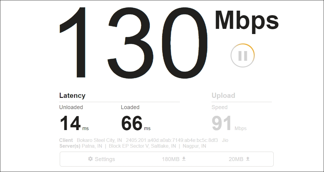Fast speed test.