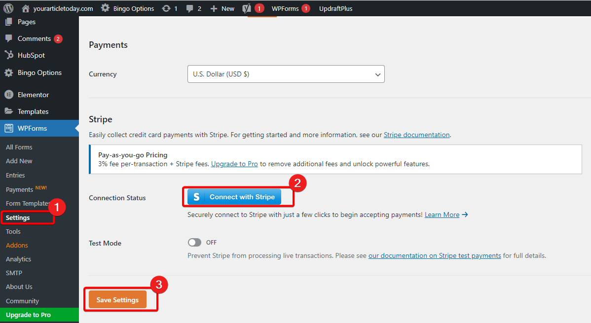 Configuring payment