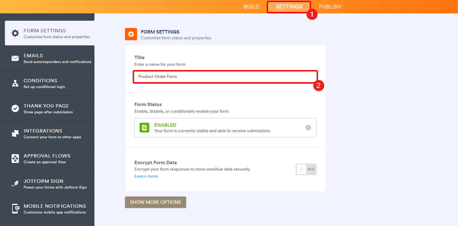Edit form title
