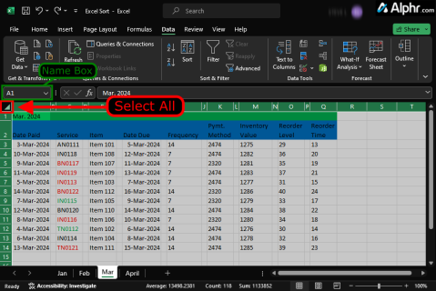 How to Sort in Excel