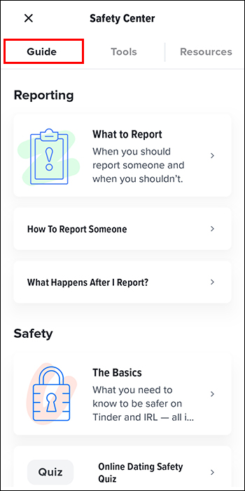 Guide on what to report on Tinder