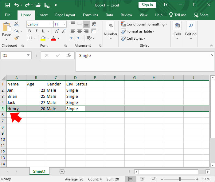 Grabbing the green Fill Handle in Microsoft Excel