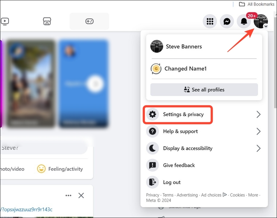 Facebook profile settings