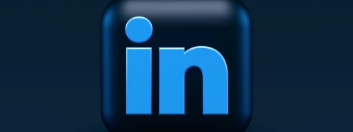 The LinkedIn logo with a black background.
