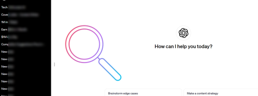 Screenshot showing ChatGPT's interface on the web