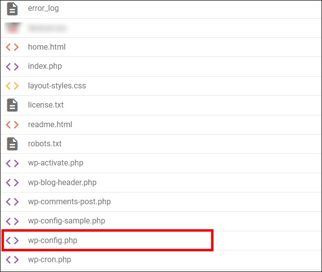 open the config.php file on WOrdpress