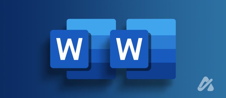 two Microsoft word icons on a blue background