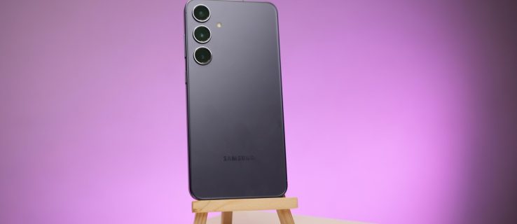 Samsung Galaxy S24 on a stand